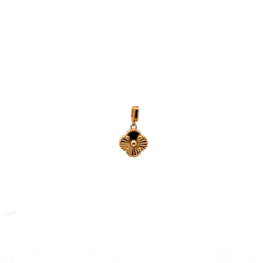 18K Gold Flower Tiny Pendant Charm - Picture 8 of 11